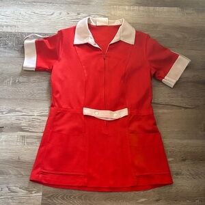Vintage 1970s Mister Trio Union Made Women's Chic Red Blouse